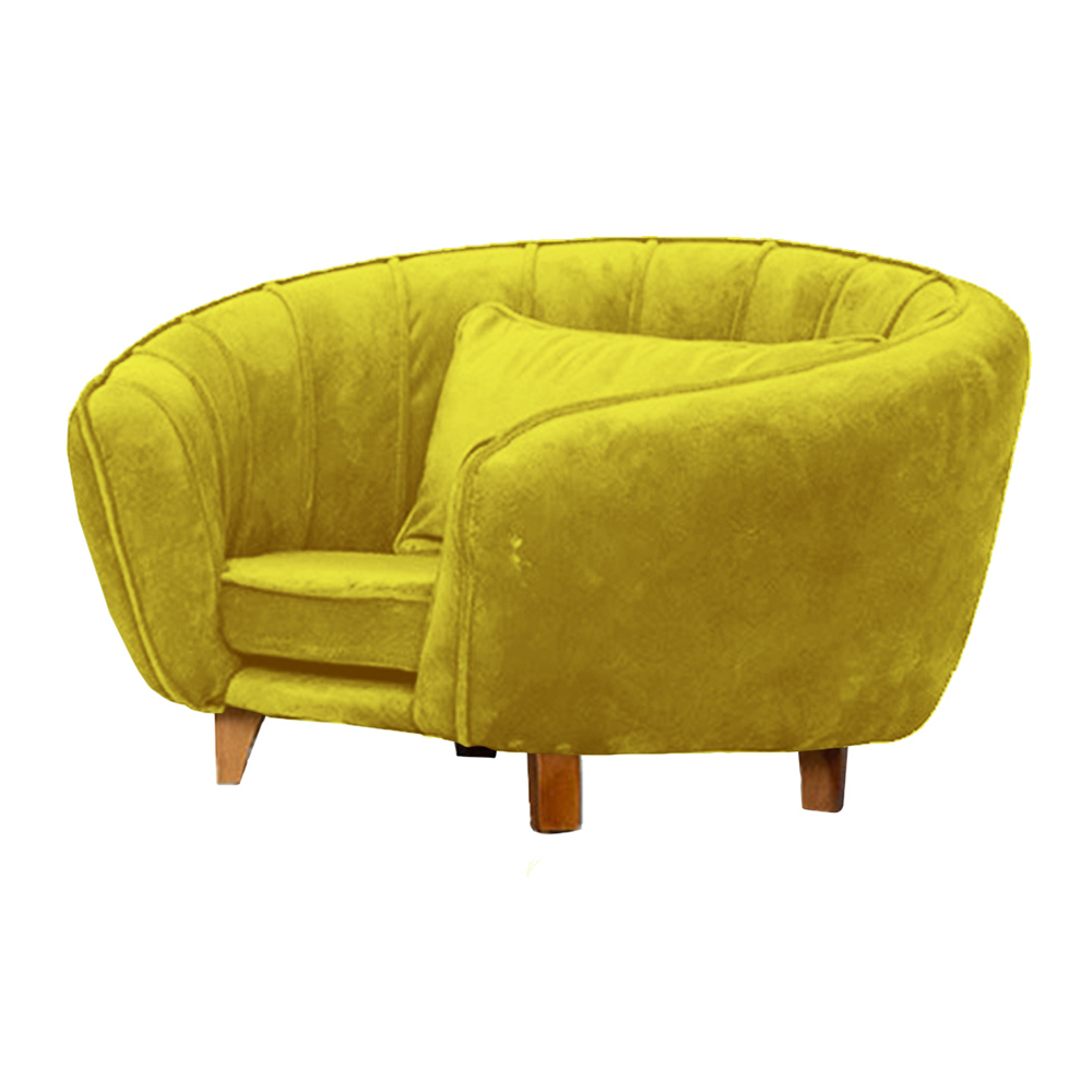 Poltrona Cama Caminha Pet Baby Laddi Veludo Amarelo