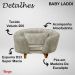 Poltrona Cama Caminha Pet Baby Laddi Veludo Bege Dvinn