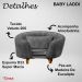 Poltrona Cama Caminha Pet Baby Laddi Veludo Cinza Dvinn