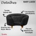 Poltrona Cama Caminha Pet Baby Laddi Veludo Grafite Dvinn