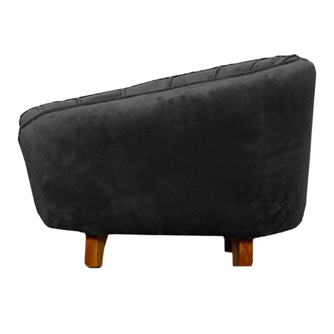 Poltrona Cama Caminha Pet Baby Laddi Veludo Grafite Dvinn
