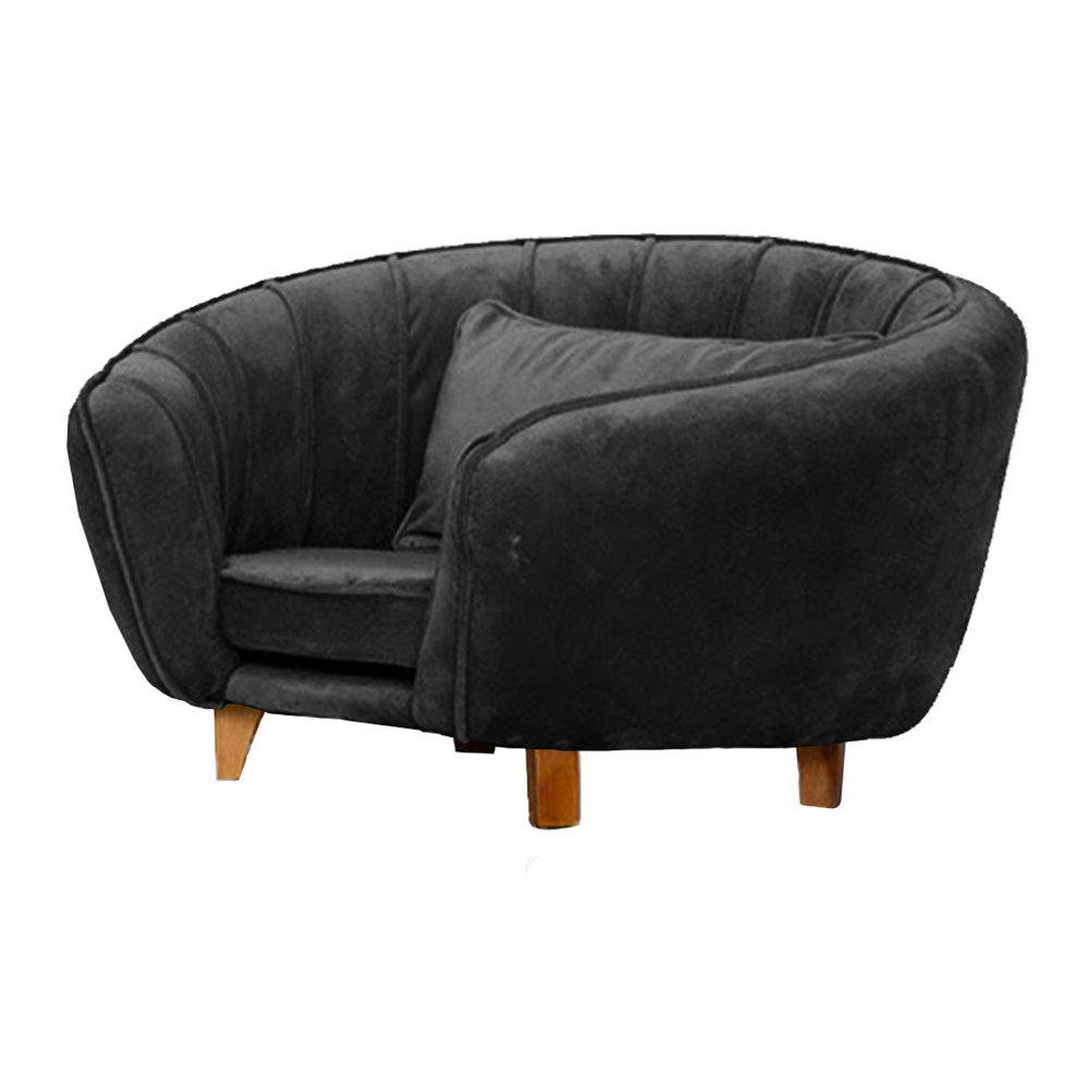 Poltrona Cama Caminha Pet Baby Laddi Veludo Grafite Dvinn
