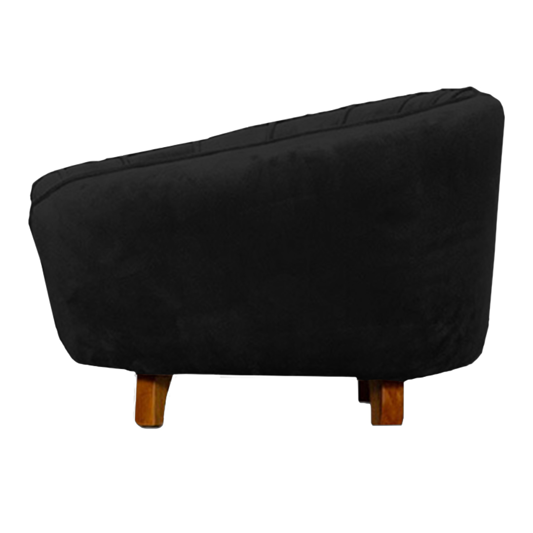 Poltrona Cama Caminha Pet Baby Laddi Veludo Preto Dvinn