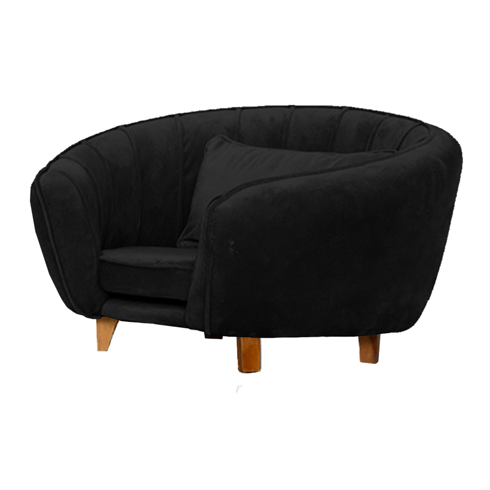 Poltrona Cama Caminha Pet Baby Laddi Veludo Preto Dvinn