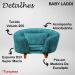 Poltrona Cama Caminha Pet Baby Laddi Veludo Turquesa Dvinn