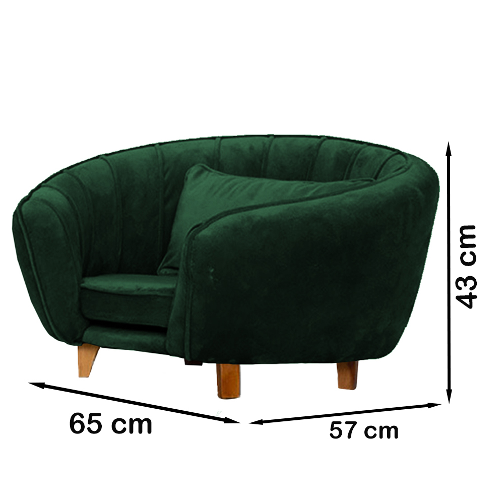 Poltrona Cama Caminha Pet Baby Laddi Veludo Verde Dvinn