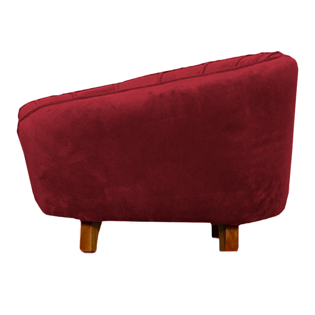 Poltrona Cama Caminha Pet Baby Laddi Veludo Vermelho Dvinn