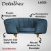 Poltrona Cama Caminha Pet Laddi Veludo Azul Marinho Dvinn