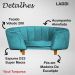 Poltrona Cama Caminha Pet Laddi Veludo Azul Turquesa Dvinn