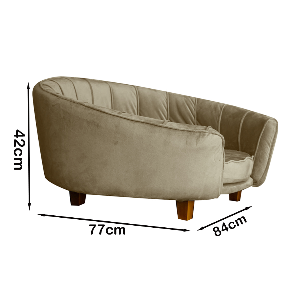 Poltrona Cama Caminha Pet Laddi Veludo Capuccino Dvinn