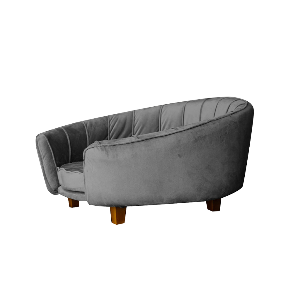 Poltrona Cama Caminha Pet Laddi Veludo Cinza Dvinn