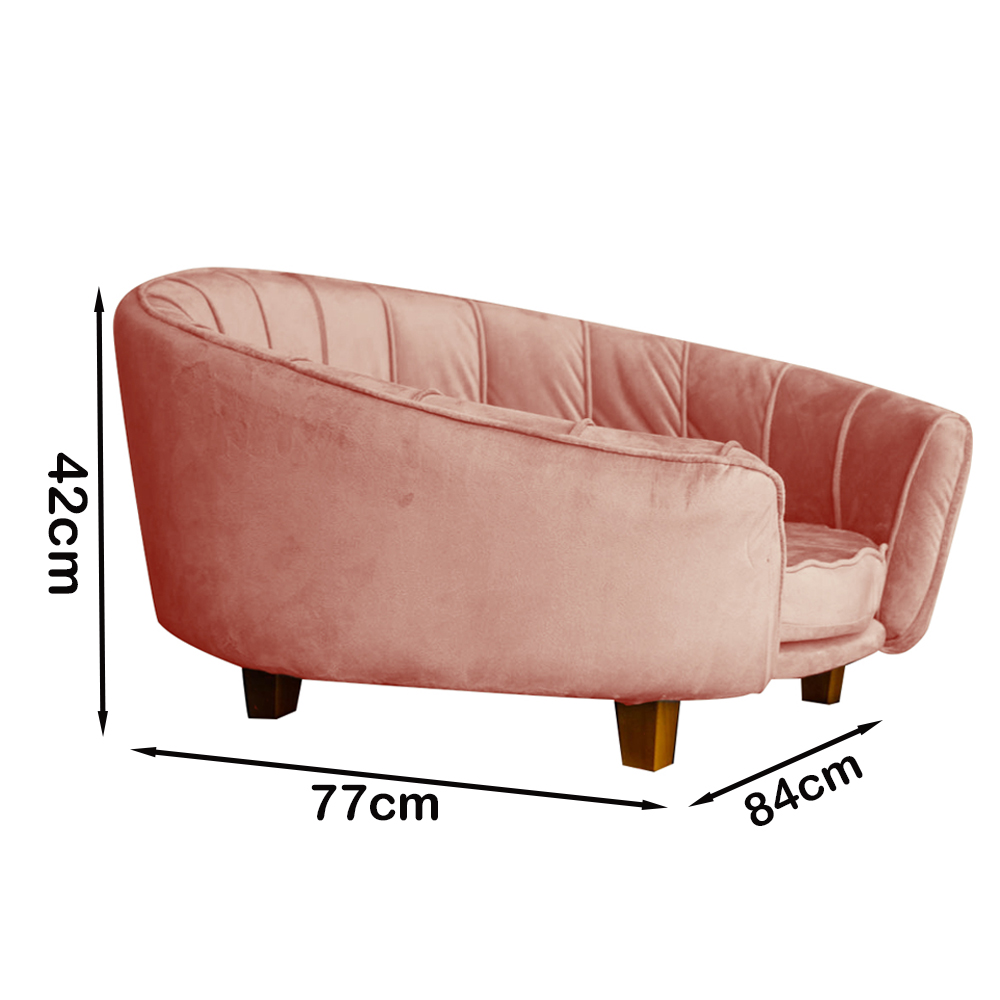Poltrona Cama Caminha Pet Laddi Veludo Rose Dvinn