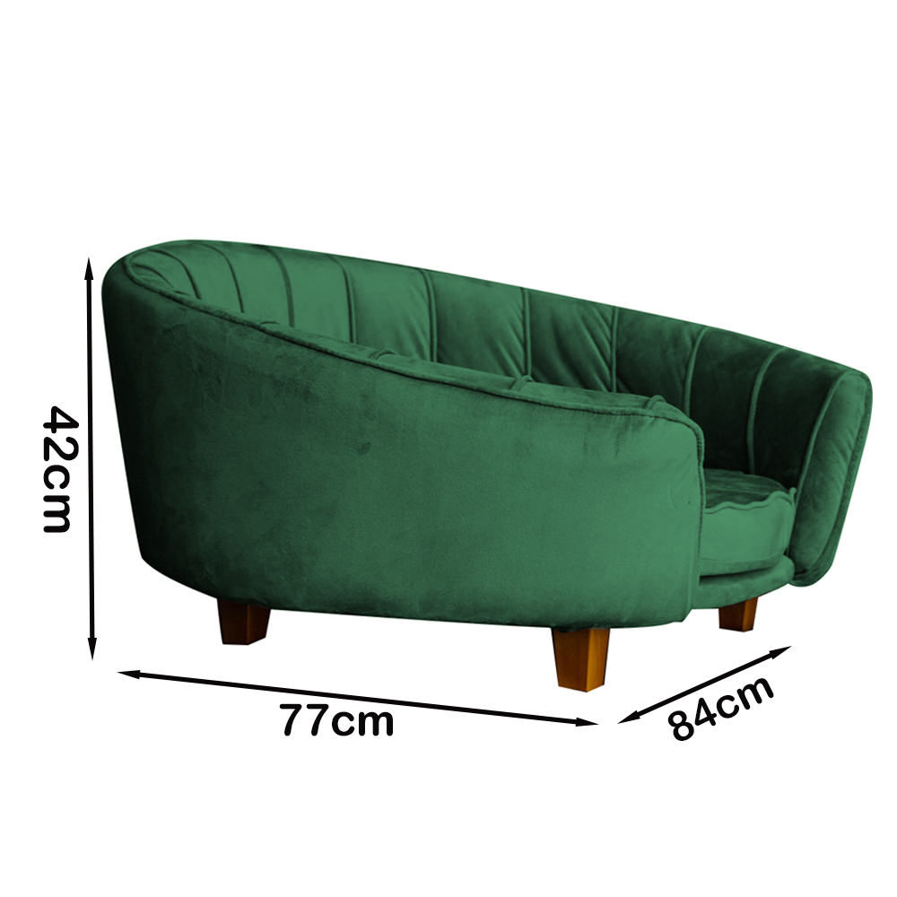 Poltrona Cama Caminha Pet Laddi Veludo Verde Dvinn