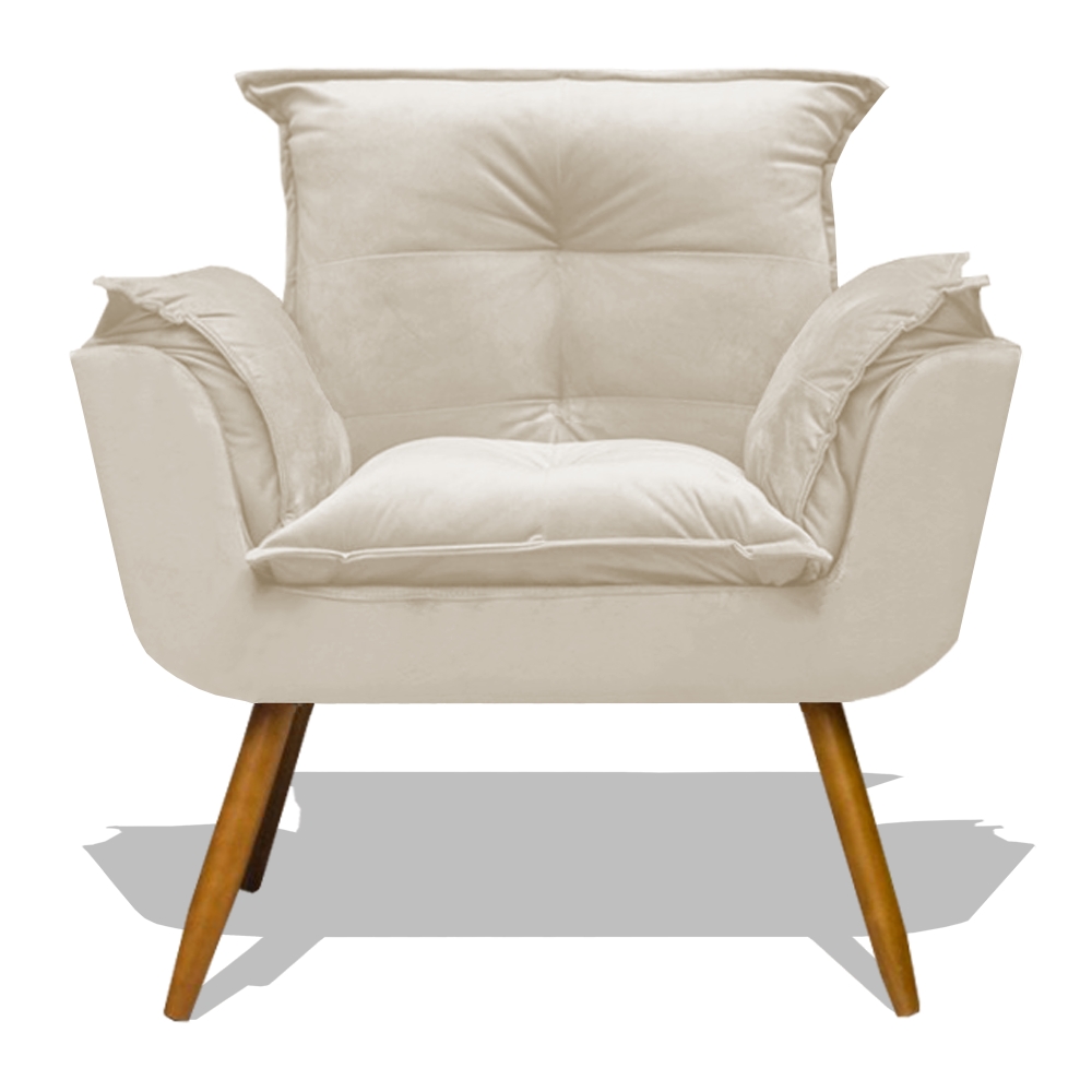 Poltrona Decorativa Para Sala de Estar Opala Suede - SSX Multicoisas