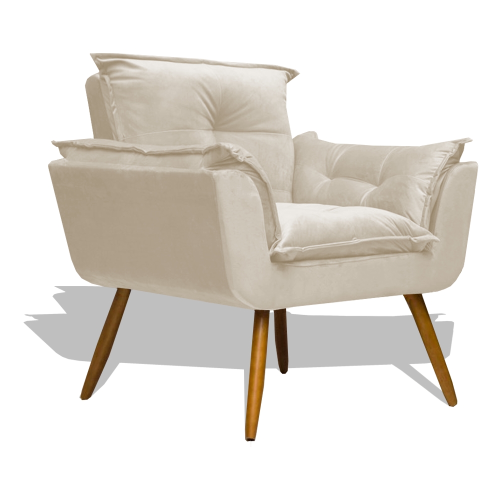 Poltrona Decorativa Para Sala de Estar Opala Suede - SSX Multicoisas