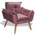 Poltrona Decorativa Para Sala de Estar Opala Veludo Rose - SSX Multicoisas