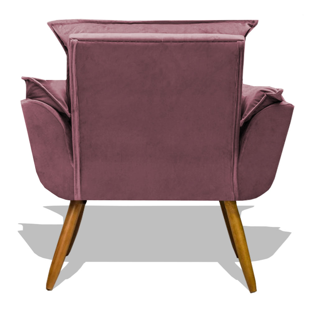 Poltrona Decorativa Para Sala de Estar Opala Veludo Rose - SSX Multicoisas