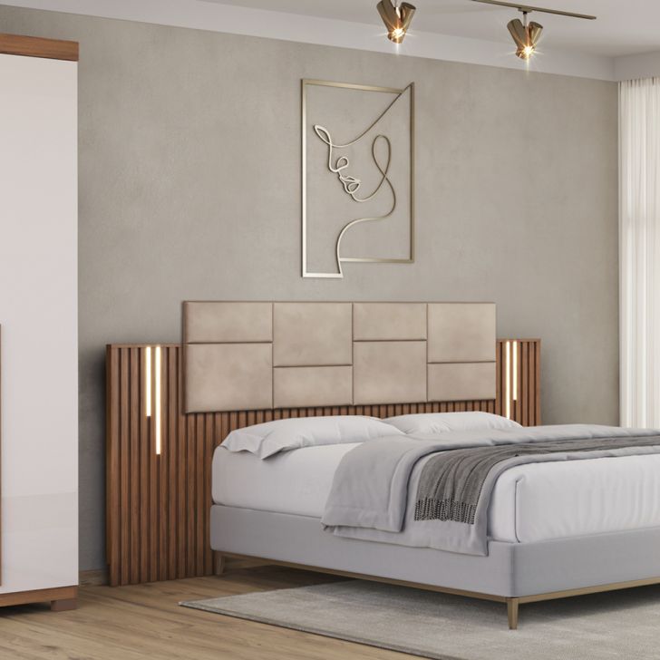 Cabeceira Para Cama Casal Queen King 3,00m 100% MDF Dalla Costa