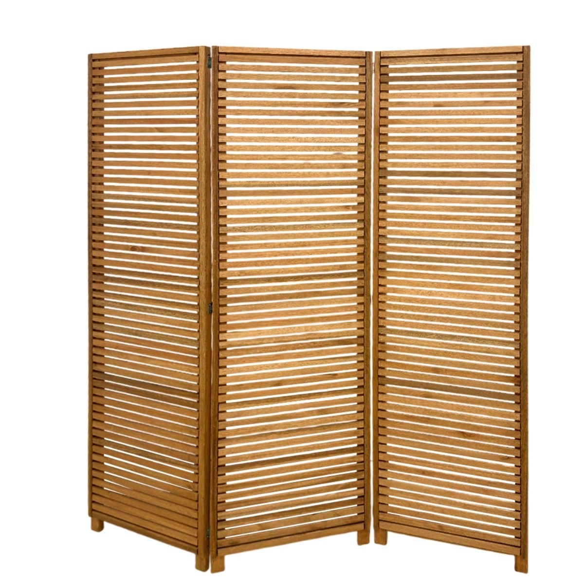 Biombo Decorativo de Madeira 3 Folhas Ripado Sanfonado - Maju Madeiral
