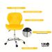 Cadeira Escritório Slim Vegas Base Giratória Estofada Amarelo