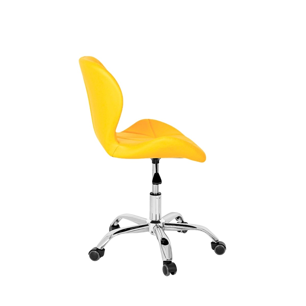 Cadeira Escritório Slim Vegas Base Giratória Estofada Amarelo
