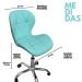 Cadeira Escritório Slim Vegas Base Giratória Estofada Ciano