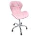 Cadeira Escritório Slim Vegas Base Giratória Estofada Rosa Quartzo