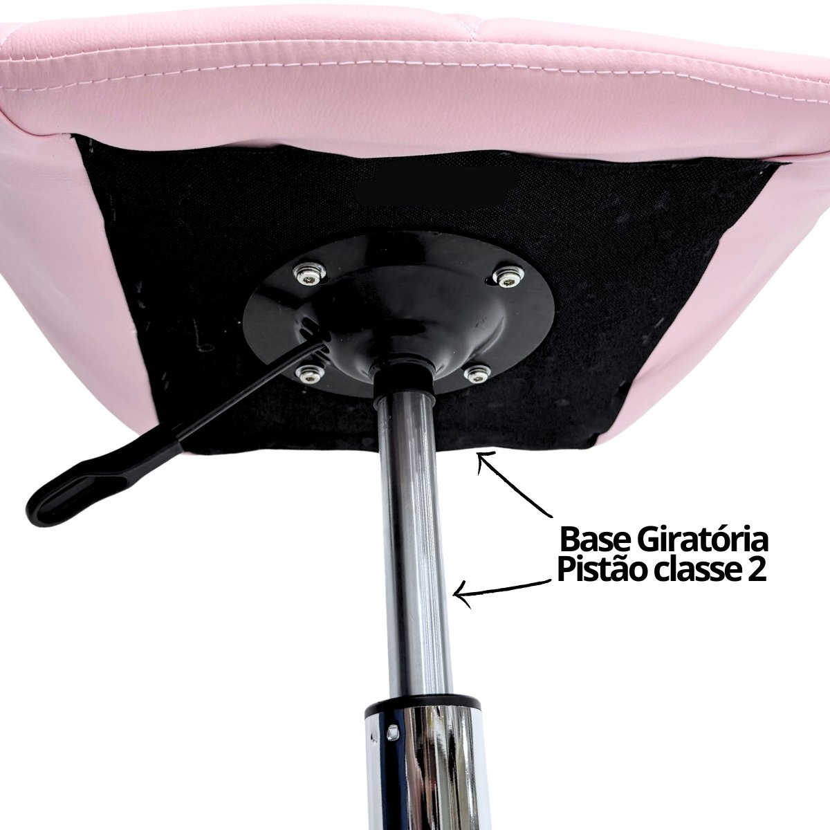 Cadeira Escritório Slim Vegas Base Giratória Estofada Rosa Quartzo