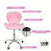 Cadeira Escritório Slim Vegas Base Giratória Estofada Rosa Quartzo