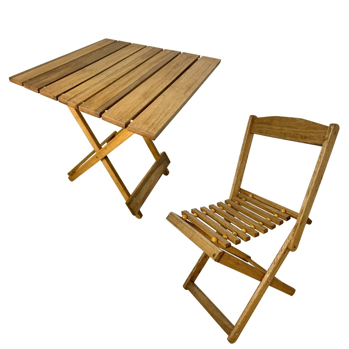 Conjunto Mesa de Madeira com 2 Cadeiras Dobráveis - Vereda Madeiral