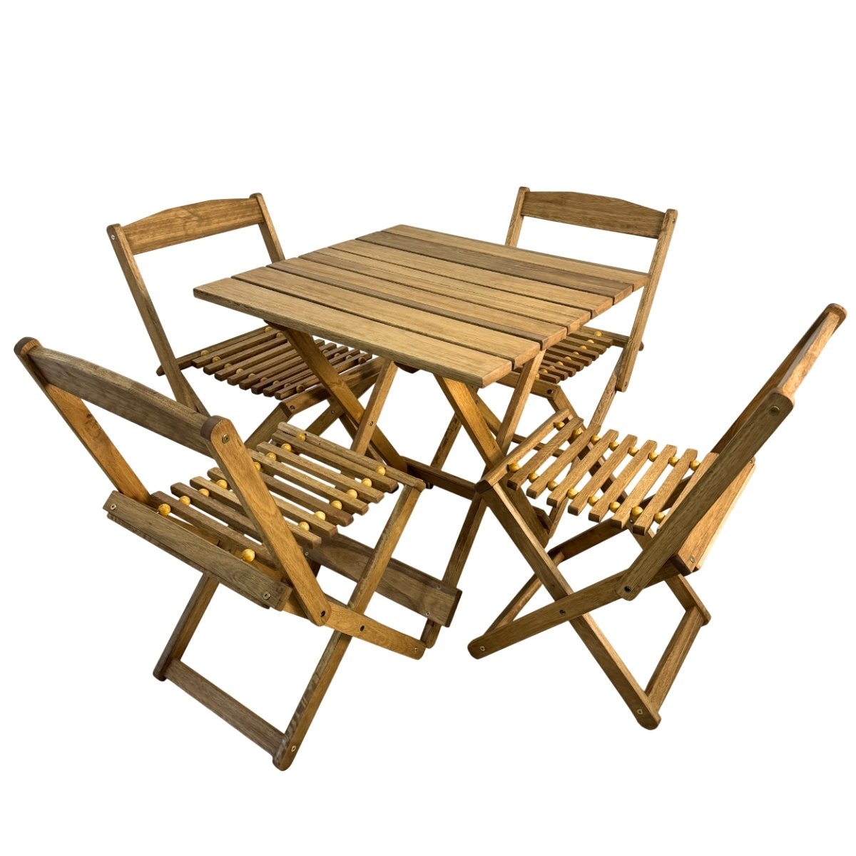 Conjunto Mesa de Madeira com 4 Cadeiras Dobráveis - Vereda Madeiral
