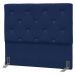 Cabeceira Casal Oásis 145cm Suede Liso Azul Marinho - D'Monegatto