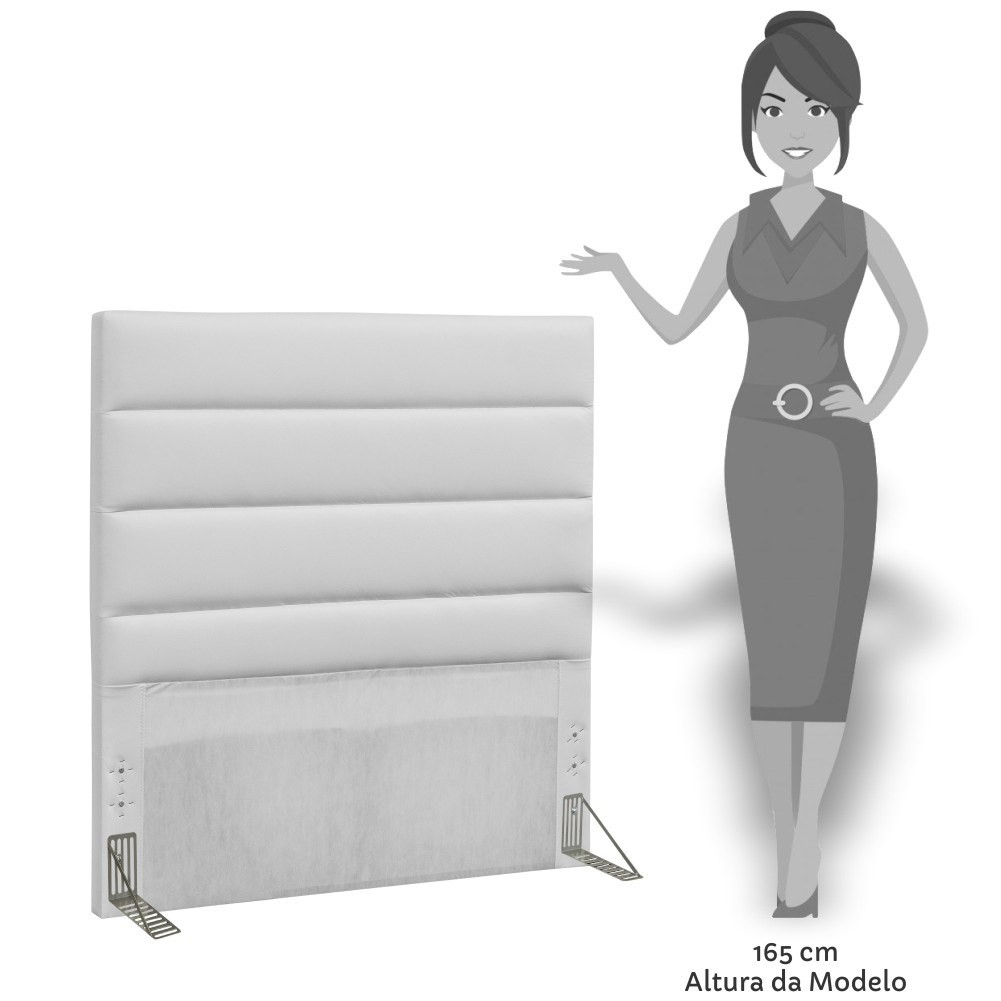 Cabeceira Quarto Solteiro Greta 90cm Corano Branco - D'Monegatto