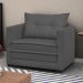 Poltrona Cama Londres Suede Cinza Escuro - D'Monegatto