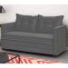 Sofá Cama Casal Articulável 2 Lugares Londres Suede Cinza Escuro - D'Monegatto