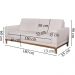 Sofa 3 Lugares 180 cm Crons Linho Bege Vazzano