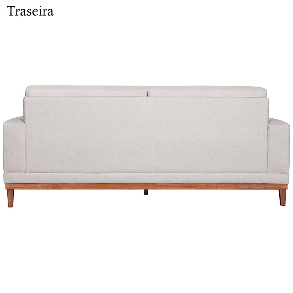 Sofa 3 Lugares 180 cm Crons Linho Bege Vazzano