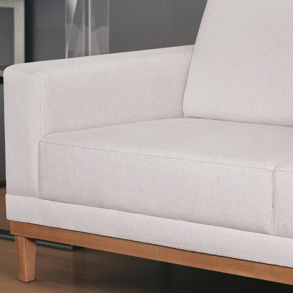 Sofa 3 Lugares 180 cm Crons Linho Bege Vazzano