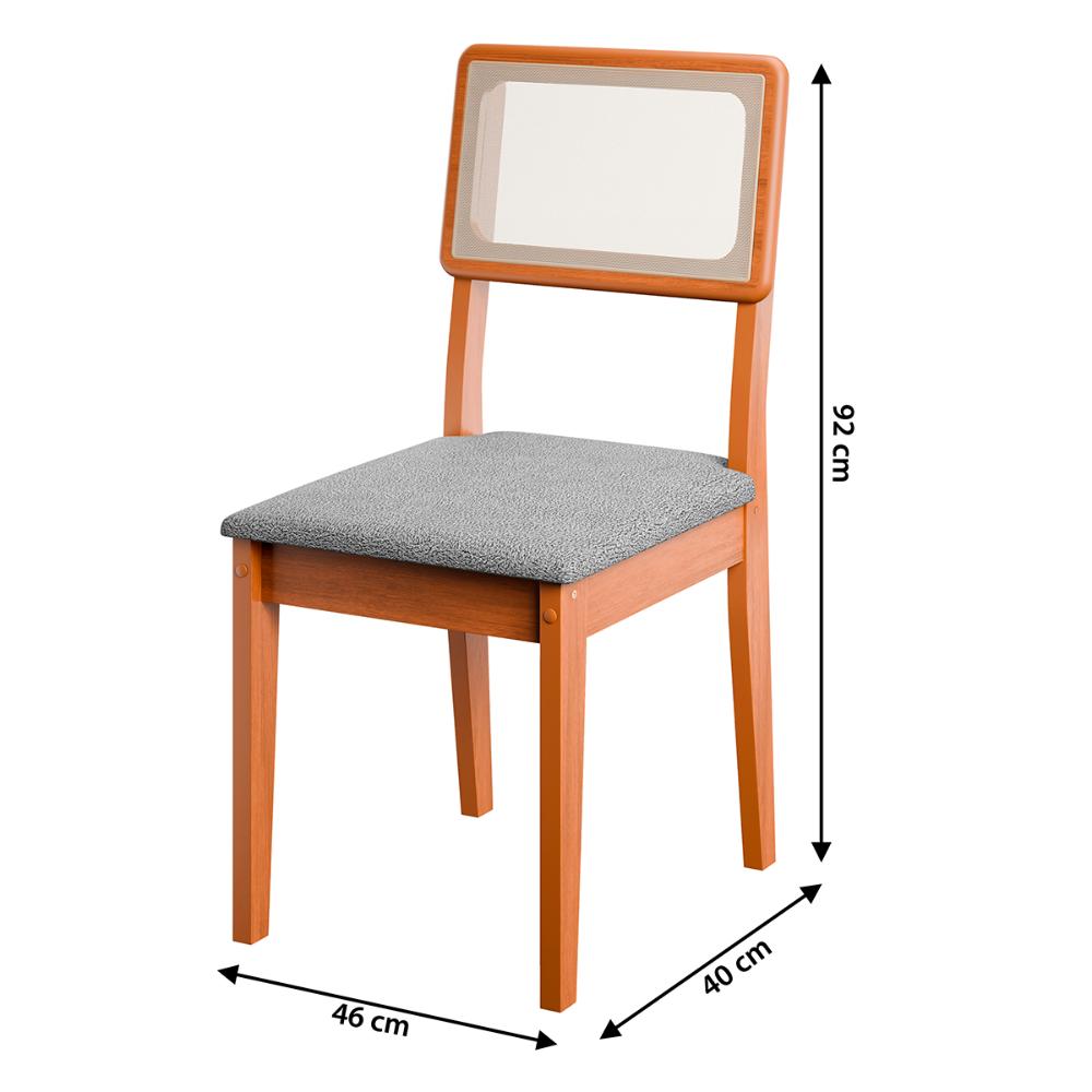 Conjunto de 2 Cadeiras de Jantar Santiago em Tecido Boucle Cinamomo/Grafite Boucle