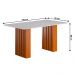Mesa Sala Jantar Santiago 160x90 cm com Tampo de Vidro Cinamomo/Branco
