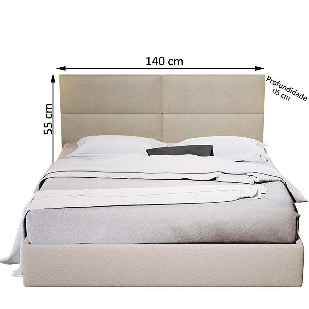 Painel Estofado Para Cama Casal Seleta 140 cm Bege