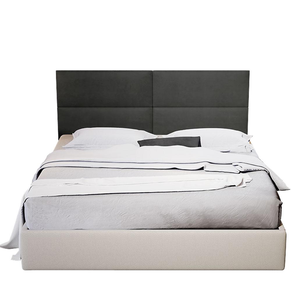 Painel Estofado Para Cama Casal Seleta 140 cm Cinza