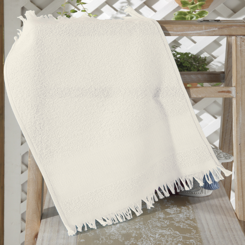 Kit Toalha de Lavabo Felpudo Liso Capri II para Bordar Marfim 2 peças Dohler