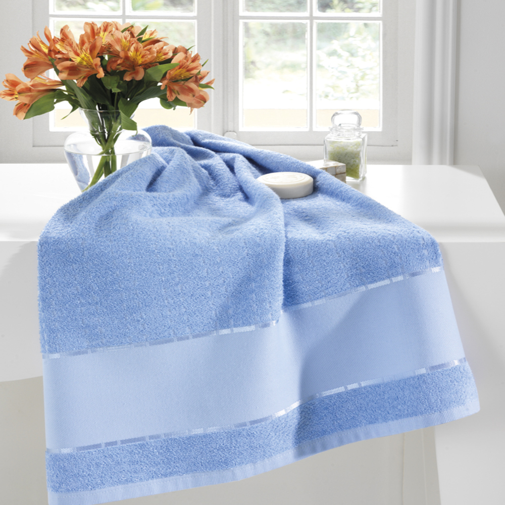 Kit Toalha de Lavabo Felpudo Liso Multi Art III Azul 2 peças Dohler