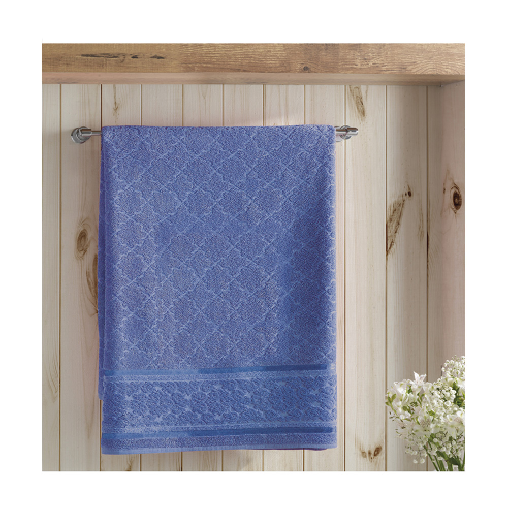 Toalha de Banho Felpudo Liso Banhão Jacquard Confort Azul Escuro Dohler