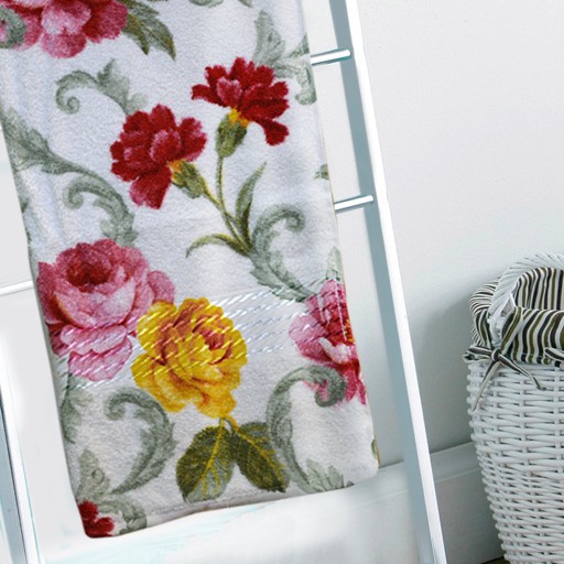 Toalha de Rosto Felpudo Estampada Prisma Francine Pink