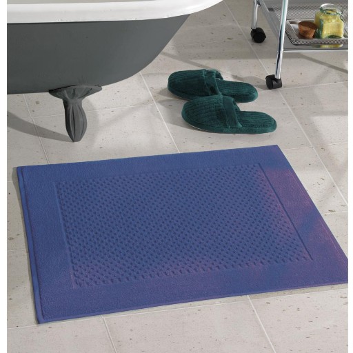 Toalha para Piso Felpudo Liso Prime Azul Escuro
