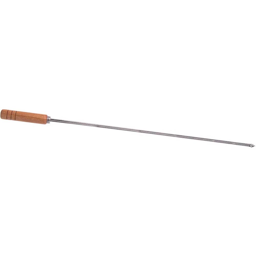 2 Espetos Simples para Churrasco Lâmina de Aço Inox 85cm Cabo de Madeira Domama