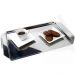 Bandeja de Aço Inox Prime Retangular 40x25cm Bebida Servir Organizar Comida Domama