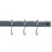 Barra 55cm com 6 Ganchos Aço inox Suporte Porta Utensílios P